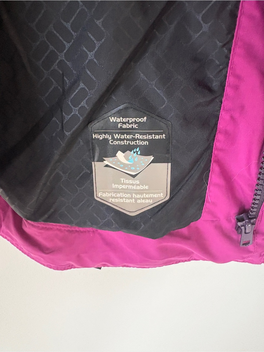 Columbia Women's Raspberry Hooded Waterproof Jacket with Black Trim - Picture 4 of 6